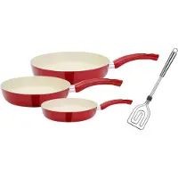 GSW Pfannen-Set "CERAMICA beige", rot, Ø:28cm, Pfannen, Pfannen-Set, Induktion