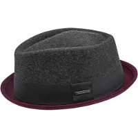 Chillouts Filzhut "Neal Hat", Herren, Gr. L-XL (58/61), rot (grau bordeaux), Wolle, unifarben mit Farbeinsatz, Hüte Filzhut, Herrenhut mit Stoffband