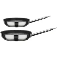 GSW Pfannen-Set "Le Chef PROFILE" Edelstahl 18/8 Set, je 1 Bratpfanne Ø 24/28 cm, H: 6 cm, 2 Stk. tlg. Induktion