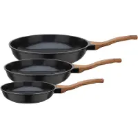 GSW Pfannen-Set "Natural Fit" Aluminiumguss Set, 1x Pfanne 20cm, 24cm, 28cm, 3 Stk. tlg. mit neuartiger PFAS-freien Antihaft-Versiegelung, Induktion