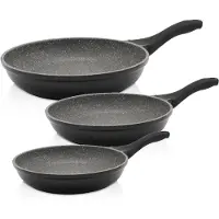 Kruger Pfannen-Set KRÜGER "Barcelona", schwarz, Pfannen, Pfannen-Set, Ø 20/24/28 cm, Induktion