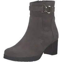 Gabor Stiefelette "St. Tropez", Damen, Gr. 41, taupe, Veloursleder, unifarben, Schuhe Stiefelette, Blockabsatz, Businessstiefelette mit Schmuckelement