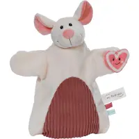 Nici Schmusetuch "My first , Handpuppe Maus 2in1 26x25 cm" sanfte Materialmix aus glattem und geripptem Plüsch