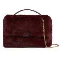 Ted Baker Schultertasche Handtasche Anilie Detail Faux Fur Shoulder Bag Wine weinrot