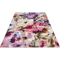 Home Collection Teppich "Atika", rechteckig, 5 mm Höhe, Floral, Kurzflor, pflegeleicht, Anti-Slip, Glanz, Wohnzimmer