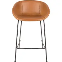 Zuiver Feston Barhocker mit Rückenlehne 65 cm Braun - 2 er Set