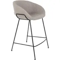 Zuiver Feston Barhocker mit Rückenlehne 65 cm Grau - 2 er Set