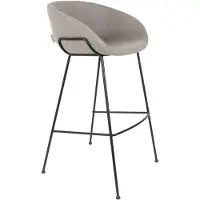 Zuiver Feston Barhocker mit Rückenlehne 76 cm Grau - 2 er Set