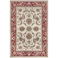 Home Collection Teppich "Reni", rot (creme,rot), B:140cm H:8mm L:200cm, Jute, Polyester, Polypropylen (PP), Teppiche, Teppich, Läufer, Orientalisch, Kurzflor, Wohnzimmer, Schlafzimmer, Esszimmer