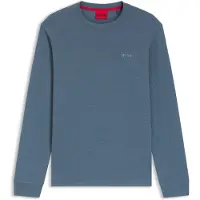 HUGO Pyjamaoberteil "Austin LS Shirt", Herren, Gr. L (52), blau (open blau 496), Obermaterial: 60% Baumwolle, 40% Polyester, regular fit, Rundhals, Shirts Pyjamaoberteil