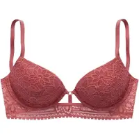 LASCANA Push-up-BH , Damen, Gr. 75, Cup B, braun (kastanie), Spitze, Obermaterial: 60% Polyamid, 33% Polyester, 7% Elasthan, BHs Push-up-BH, mit Bügel aus floraler Jacquardspitze, sexy Dessous
