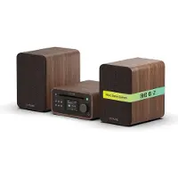 Pure Classic Stereo Mini, Heim-Audio-Mikrosystem, Braun, Walnuss, 1 Disks, Vorderseite, 40 W, 2,54 mm