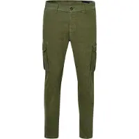 Pierre Cardin Cargohose "Cean", Herren, Gr. W40/L34, Länge 34, grün (dusty olive), Obermaterial: 98% Baumwolle CO. 2% Elasthan EL., uni, regular fit, Hosen Cargohose, mit Cargotaschen