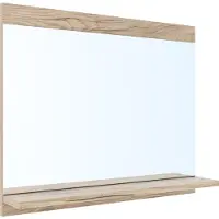 En.casa Badezimmerspiegel ‘Krildihana’ mit Ablage 60 x 50 x 12 cm Eicheoptik