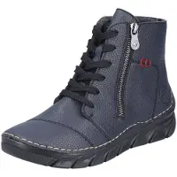 Rieker Schnürboots , Damen, Gr. 39, wärmend, blau (dunkelblau), Lederimitat, Schuhe Schnürboots, Schnürstiefelette, Casual-Boots mit weicher Innensohle