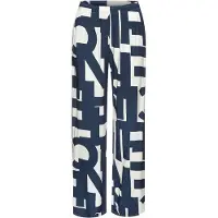 French Connection Pyjamahose , Damen, Gr. 40, N-Gr, weiß (dunkelblau, weiß, gemustert), Web, Obermaterial: 100% Viskose, gemustert, loose fit lang, Hosen Pyjamahose, Gewebte Hemdenqualität aus Viskose
