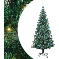 vidaXL Künstlicher vorbeleuchteter Weihnachtsbaum Grün 180 cm
