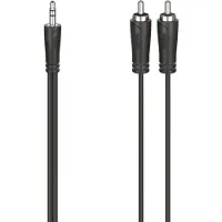 Hama Audio-Adapter "Audio-Kabel, 3,5-mm-Klinken-Stecker 2-Cinch-Stecker, 5m", schwarz, B:9cm H:3,5cm T:23cm, Adapter, Audio-Adapter