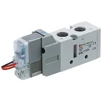 SMC 5/3-Wege Inline Pneumatisches Magnetventil G1/4'' Mit Gleichrichter - VF3330-5DO1-02F