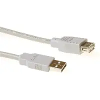ACT SB2199, 1 m, USB A, USB A, USB 2.0, Stecker/Buchse, Elfenbein