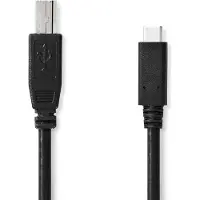 Nedis CCGL60650BK10 USB-Kabel USB 2.0 USB-C auf USB-B Stecker 1 m PVC Schwarz