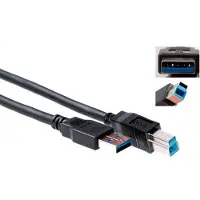 Intronics 1m, USB 3.0, 1 m, USB A, USB B, USB 3.2 Gen 1 (3.1 Gen 1), Männlich/Männlich, Schwarz
