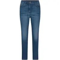 Goldner Kurzgröße: Baumwoll-Stretch Mom Jeans SARA in blau | Gr.: 24