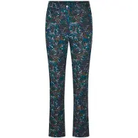 Goldner Stoffhose "Knöchellange Stretch-Druckhose LOUISA", Damen, Gr. 46, N-Gr, blau (royalblau, gemustert), Obermaterial: 95% Polyester PES. 5% Elasthan EL., Hosen Stoffhose, stretchbequemer Jersey