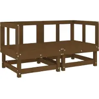 Syfax Garten-Ecksofas 2 Stk. Honigbraun Massivholz Kiefer