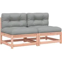Syfax Gartensofas ohne Armlehnen mit Kissen 2 Stk. Douglasienholz