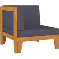 Syfax Modular-Ecksofa mit Dunkelgrauen Kissen Akazie Massivholz