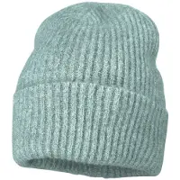 CAPO Strickmütze , Damen, grün (water), Strick, Materialmix, unifarben, Mützen Strickmütze, Dezente Melange-Töne, Grobstrick