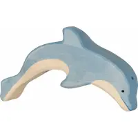 Holztiger Delfin, springend