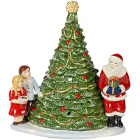 Villeroy & Boch Weihnachtsfigur "Dekofigur Santa am Baum Christmas Toys bunt", bunt, Dekofiguren, Weihnachtsfigur