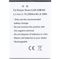 AccuCell Akku passend für Emporia Smart 4 AK-S3M-BC Li-ion 3,7V 2500mAh 9,2Wh
