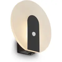 Briloner LED-Akku-Wandlampe Taro, schwarz matt, Ø 15 cm, Sensor