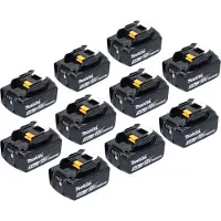 Makita Akku Set 10x BL 1850 B 18 V 5,0 Ah / 5000 mAh Li-Ion Akku ( 10x 197280-8 )