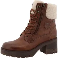 Mustang Winterstiefelette SHOES "Caro", Damen, Gr. 36, Warmfutter, braun, Lederimitat, Textil, used, Schuhe Winterstiefelette, Winterboots mit Blockabsatz