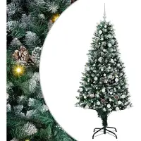 vidaXL Künstlicher Weihnachtsbaum mit 300 LEDs mit Ständer Grün 180 cm