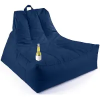 Lumaland Sitzsack Indoor Outdoor Garten Sessel Flaschenhalter XXL Beanbag 380L - Sitzkissen, Relax-Sitz, Wohnzimmer-Sitz für Wohnbereich, Leseecke und Freizeit