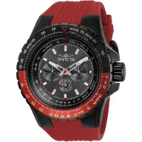 Invicta Aviator 33039 Herrenuhr - Quarzwerk - Edelstahl mit schwarzem Zifferblatt - 50 mm