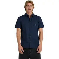 Quiksilver Kurzarmhemd "Diamond", Herren, Gr. L, blau (schwarz navy), Obermaterial: 100% Baumwolle., Hemden Kurzarmhemd