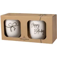 Villeroy & Boch Becher "Kaffeebecher Happy Birthday Statement 280 ml 2er Set weiß", weiß, Porzellan, Trinkgefäße, Becher