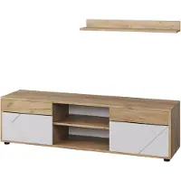 Vicco Wohnwand Berno Goldkraft Eiche/Weiß 2 Teile, Model 57826