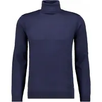 Ragman Rundhalspullover , Herren, Gr. 60, blau (marineblau), Strick, 100% Wolle, ohne Ausschnitt, Pullover Rundhalspullover
