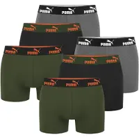Puma Herren Boxershorts 6er Pack orange - L