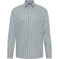 Eterna Langarmhemd "MODERN FIT", Herren, Gr. 43, Normalgrößen, grün (dunkelgrün), Satin, 100% Baumwolle, tailliert, Manschette, Hemden Langarmhemd, NON IRON (bügelfrei)