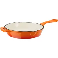 GSW Pfanne aus Gusseisen Ø 26 cm mit 2 Ausgüssen, orange-rot emailliert