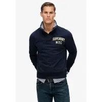 Superdry für Herren. M2014013A Vintage Athletic Half Button Sweatshirt navy (XL), Lässig, Baumwolle, Marine