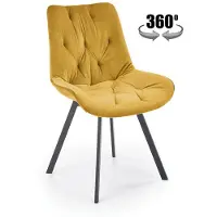 Halmar Gepolsterter Stuhl K519 54x63x86cm profiliert für das Esszimmer senfgelb